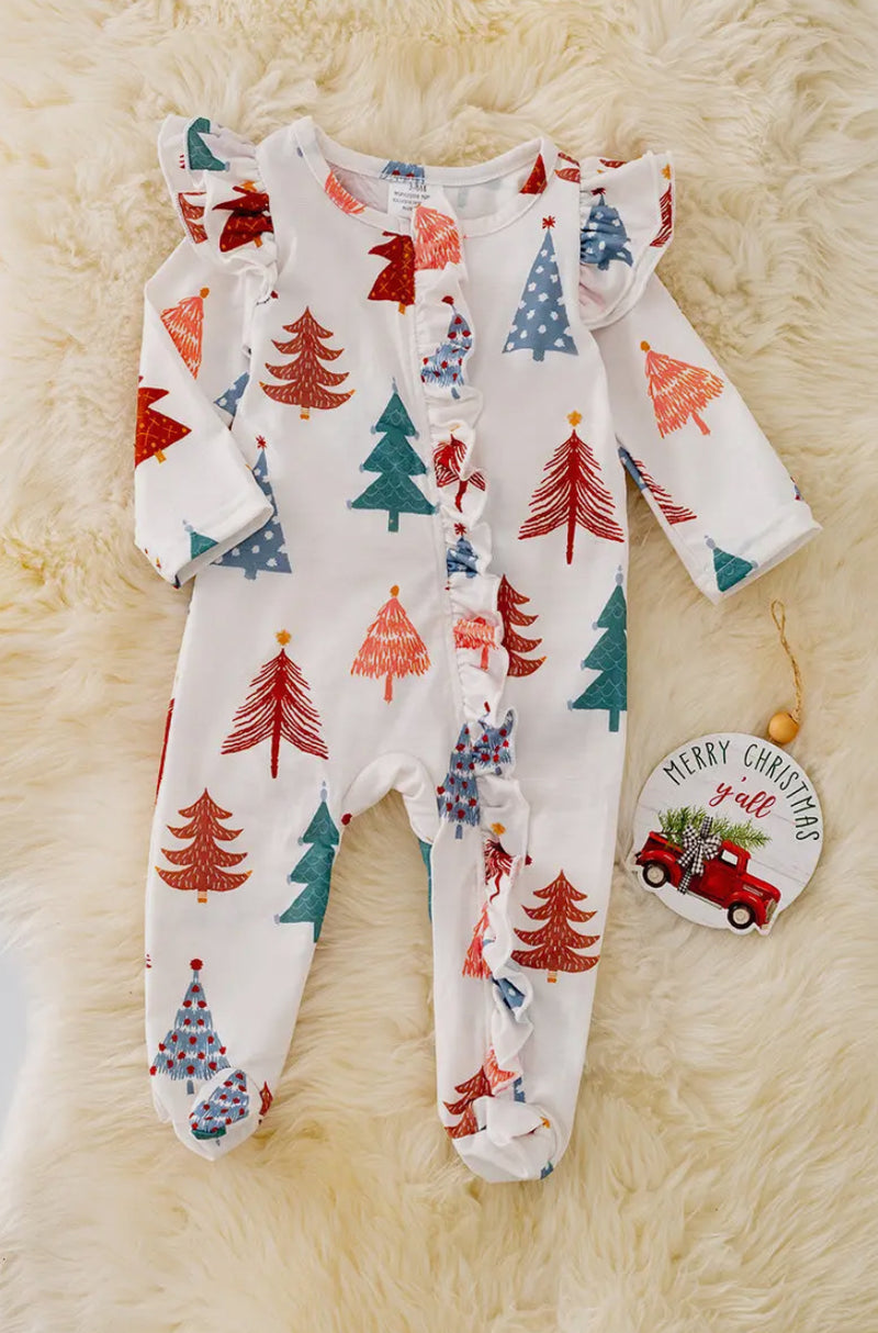 Christmas Tree Print Romper