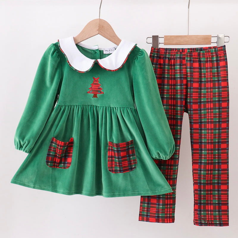 Velvet Plaid Christmas Tree Set