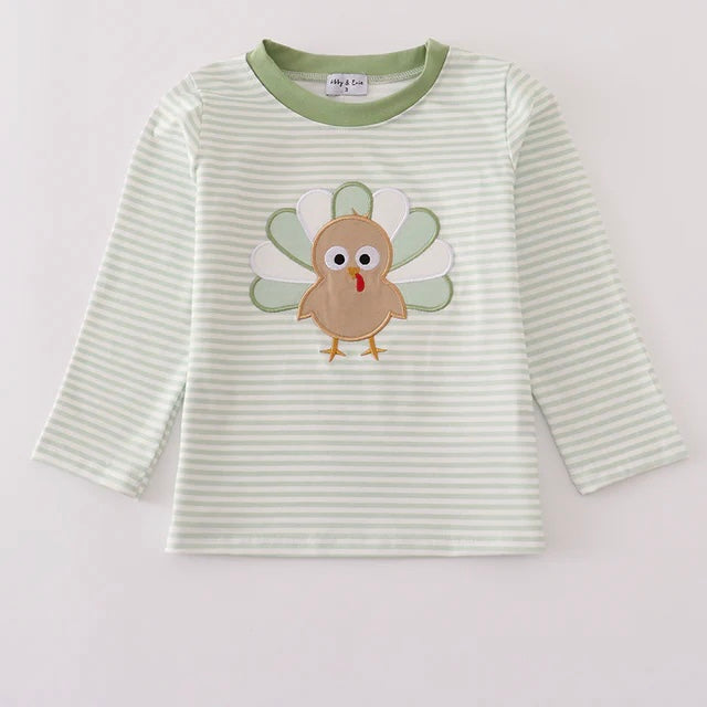 Sage Striped Turkey Shirt