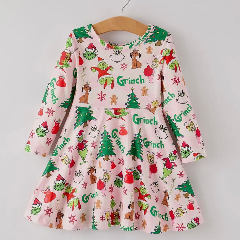 Pink Grinch Christmas Dress