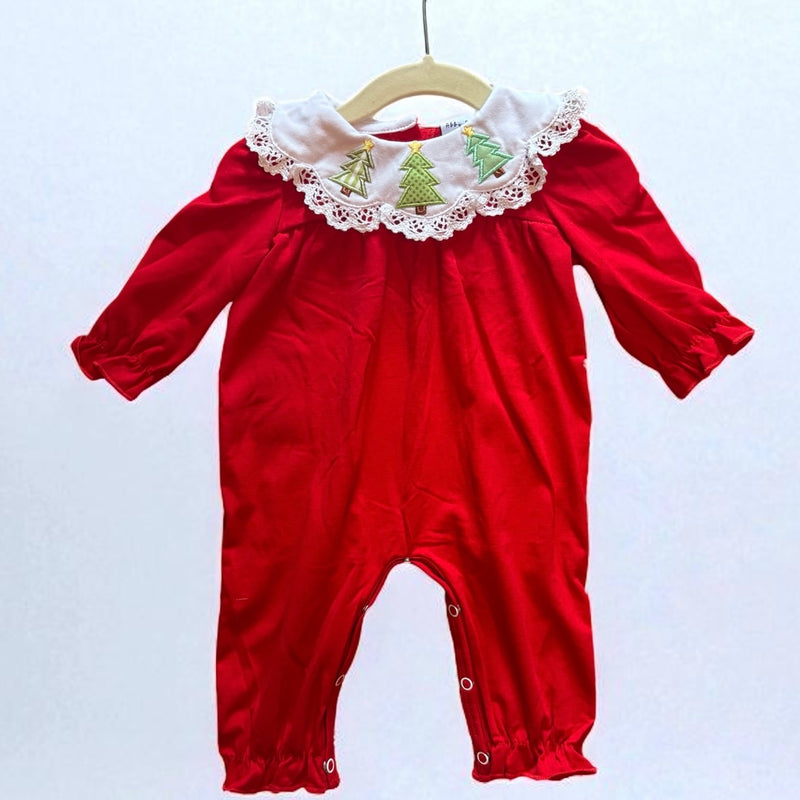 Smocked Christmas Tree Romper