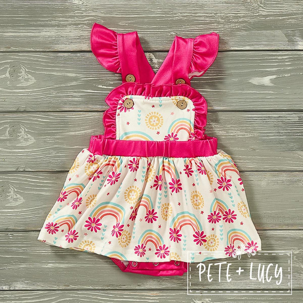 Pete outlet and lucy teddy bear peach, white, dress summer spring little girls dress