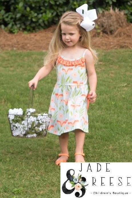 Coral Floral Tank Dress